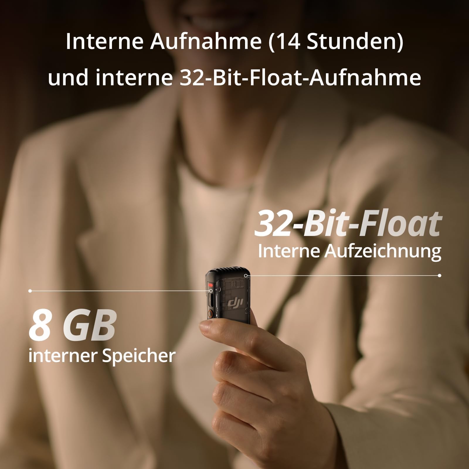 DJI Mic 2 (2 Sender + 1 Empfänger + Ladeschale), kabelloses Mikrofon für Kamera/Handy, Vlog, Streaming, Rauschunterdrückung, 48kHz Interne 32-Bit-Float-Aufnahme, 250m, mit Ladegerät
