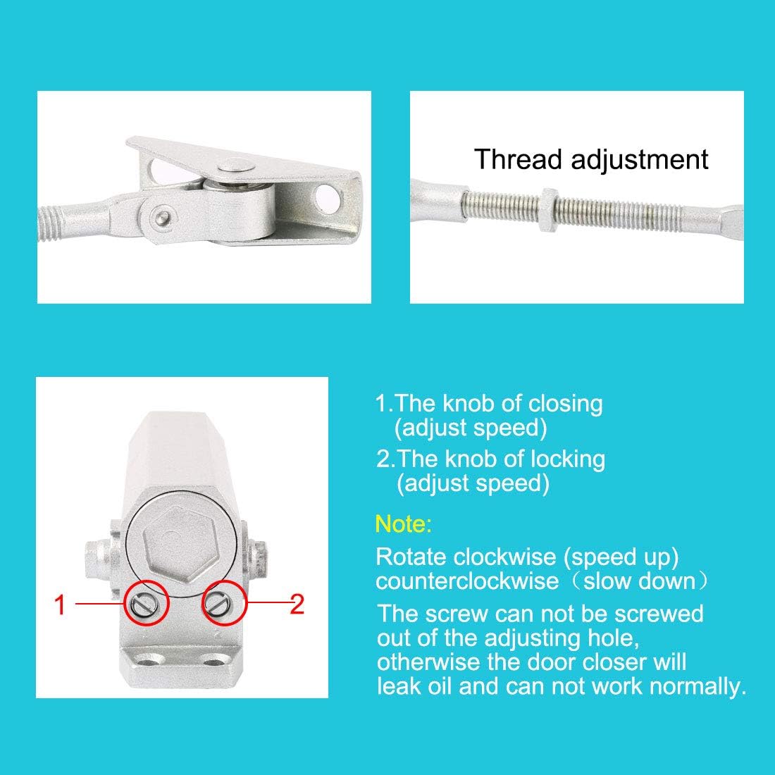 Aluminium Alloy Office Automatic Two Independent Valves Control Door Closer (id: 79f 848 8e1 291 0c7