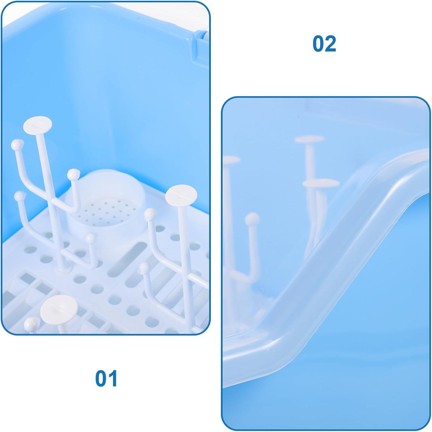 GARVALON Bottle Storage Box and Drying Rack for Feeding Bottles with Dustproof Cover Suitable for Tableware Organization and Travel Random Color Random Color