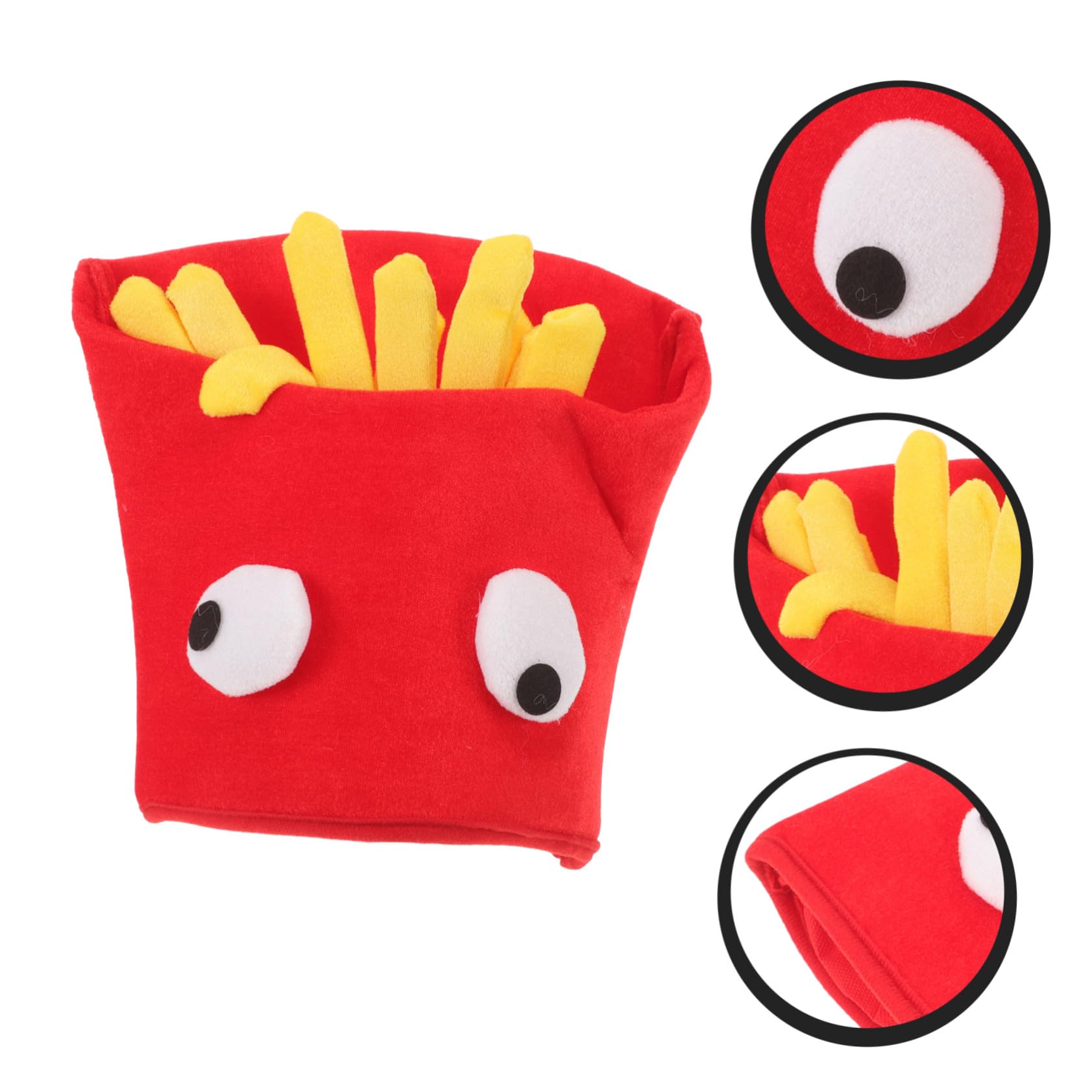 DOITOOL Sombrero especial de Halloween con forma de papas fritas, accesorio de disfraz de fiesta, divertido gorro novedoso para adultos y cómodo gorro de fiesta loco para bailes de máscaras