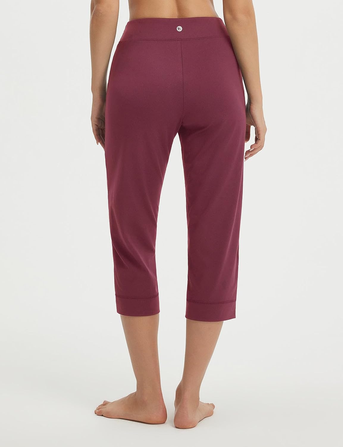 baleaf Womens Capri Pants High Waisted Straight Leg Yoga Capris Leggings with Pockets Cropped Workout 21" Summer Pants