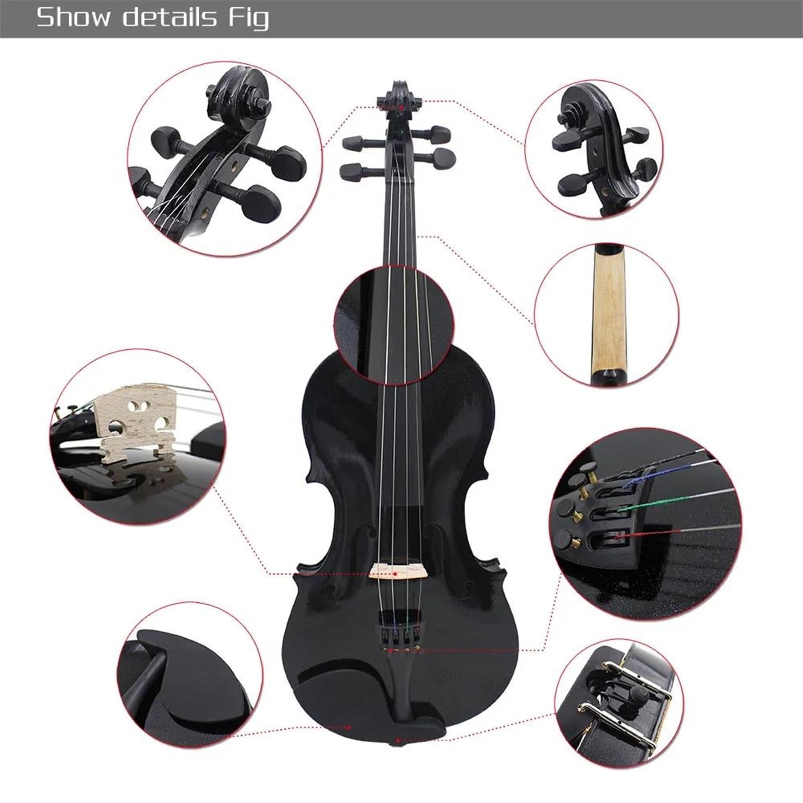 4/4 Violino Acustico In Legno Massello Violino Pannello In Tiglio Violino Con Custodia Arco Principiante Violino Strumento Musicale Regalo