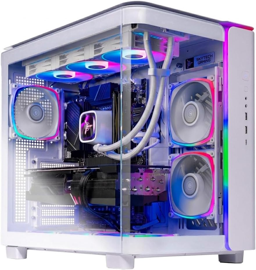 Skytech Gaming King 95 Gaming PC, AMD Ryzen 7 9800X3D 4.7GHz, AMD RX 9070XT 16GB VRAM, 2TB Gen4 NVMe SSD, 32GB DDR5 RAM 6000, 1000W Gold PSU, 360 ARGB AIO, WI-FI 5, Windows 11, Desktop