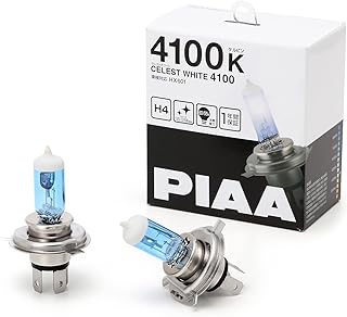 PIAA(ピア) 車用 バルブ ヘッドランプ/フォグランプ用 ハロゲンバルブ H4 4100K セレストホワイト 車検対応 2個入 12V 60/55W(135/125W相当) 安心のメーカー保証1年付 HX601