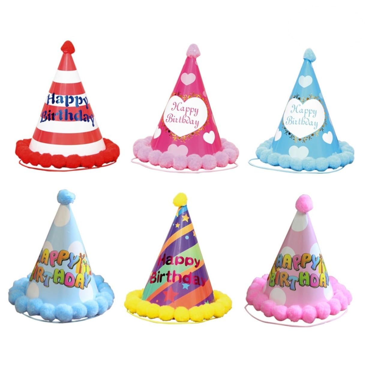 Toyvian6pcs Caps Birthday Hat Kid Party Hat Kids Birthday Cap Child Make up Apparel
