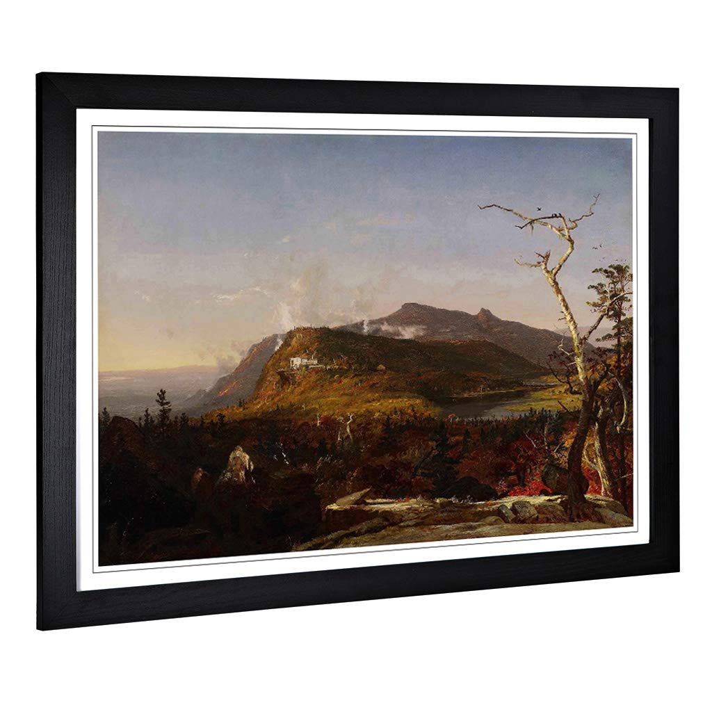 Big Box Art Framed Print of Jasper Francis Cropsey Catskill Mountain House Design | Wall Art Picture| Home Decor for Kitchen, Living Room, Bedroom, Hallway, Black, A2 / 24.5x18 Inch / 62x45cm