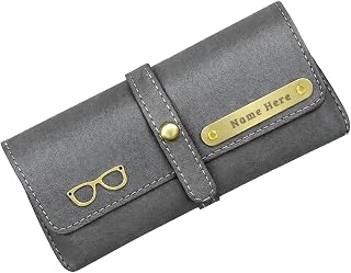 OMMIV Personalised Name & Charm Leather Sunglass Case Cover for Men & Women | Hard Case Eyewear Cover Price In India