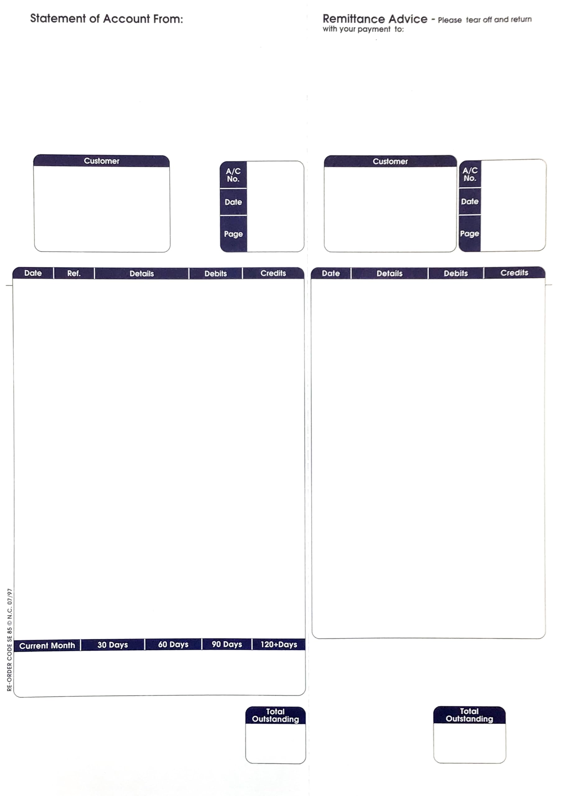 SE85S Sage Compatible Statement/Remittance Advice (Box of 500)