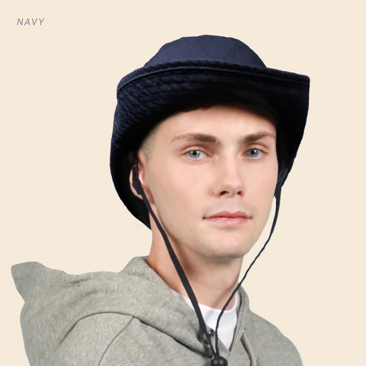 CHOK.LIDS Classic Cotton Wide Brim Bucket Hat with Adjustable String Trendy Unisex Sun Hat Lightweight Outdoor Travel Boonie
