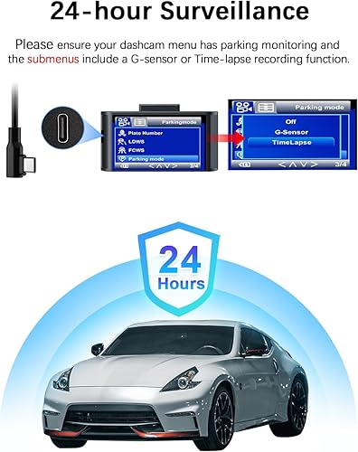 Miniatura 6 de Kit de cableado para cámara de salpicadero, 13.1 ft13.12 pies, 12 V-24 V a 5 V 2.5 A, cargador de cámara de tablero de automóvil, cable de