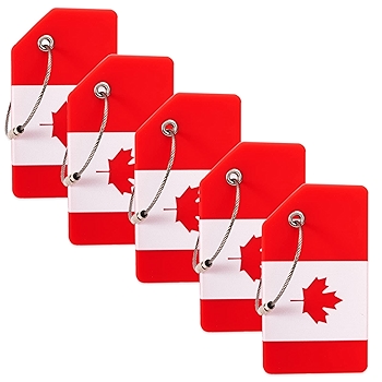 加拿大全国旗硅胶行李标签 - 5个装