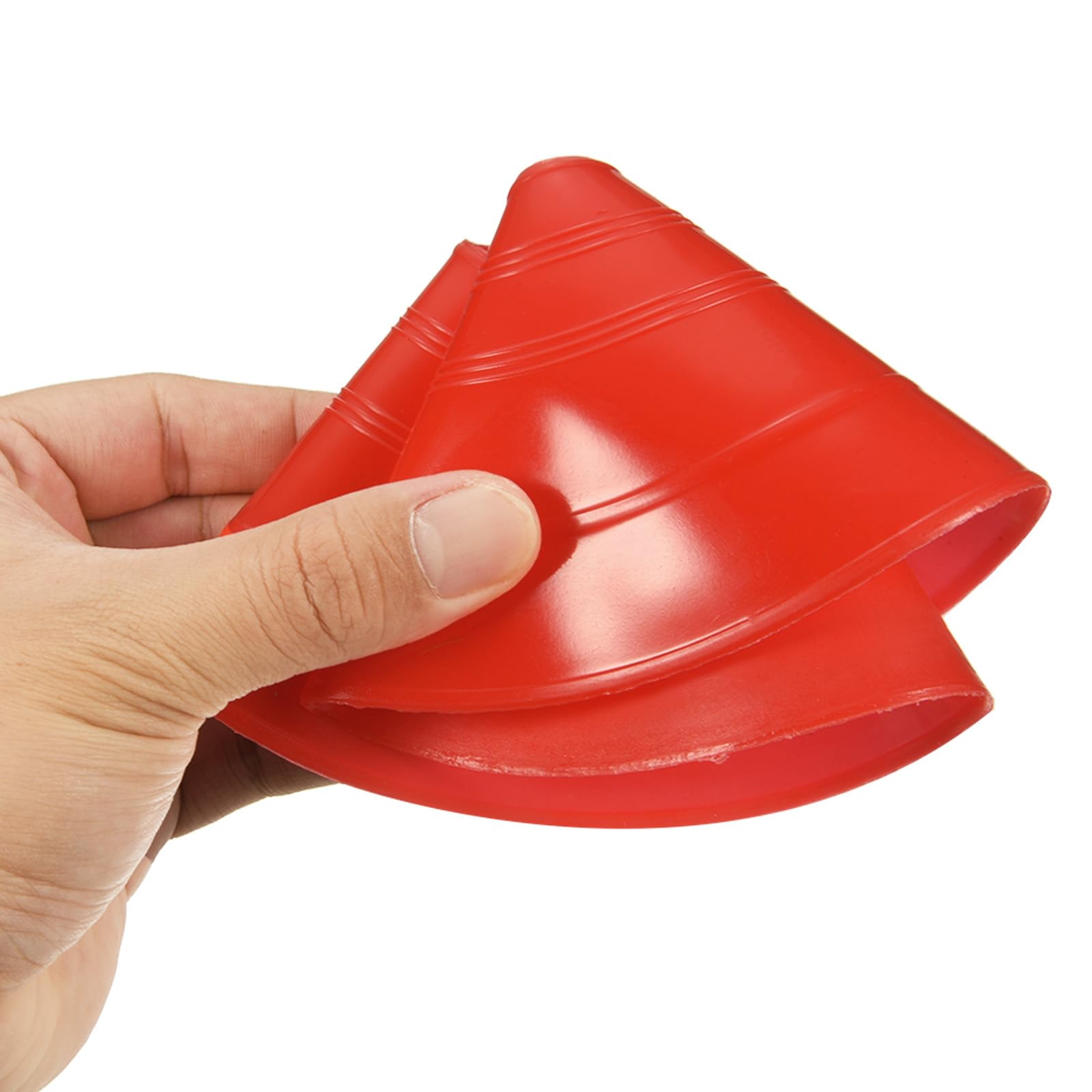 PATIKIL Fútbol Disco Conos, 40 Paquete Plástico Fútbol Campo Marcador Conos con Almacenar/Transporte Bolsa para Agilidad Deporte Entrenamiento, Rojo