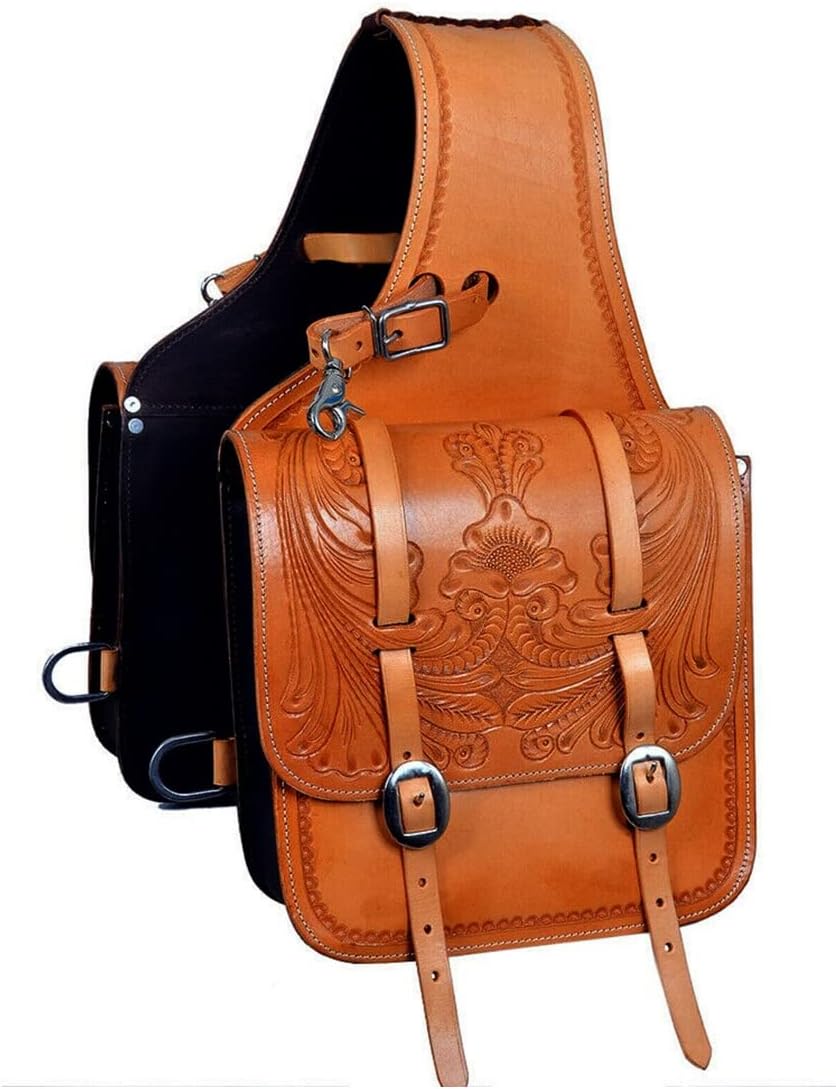 Western Leather Saddle Bag for Horse Handmade Floral Tooled ME-WSB-025