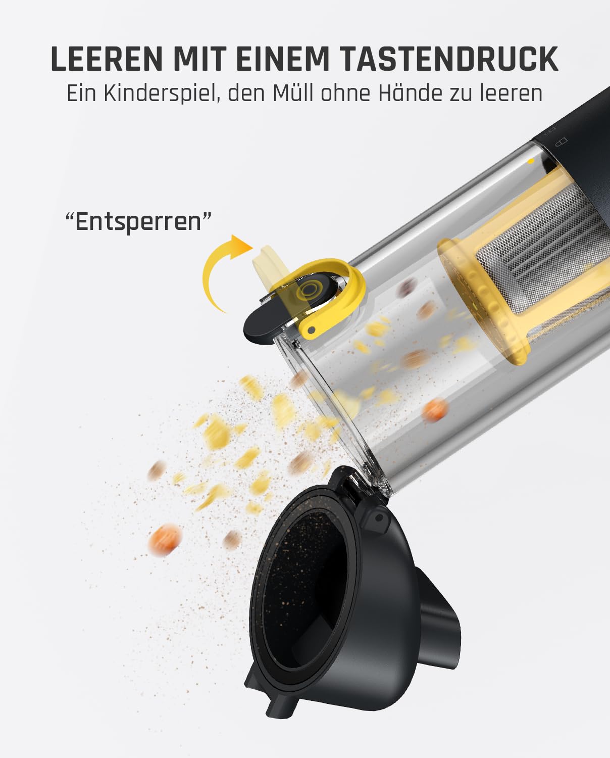 Fanttik Slim V10 Mix Kabelloser Auto-Staubsauger, 4-in-1 Handstaubgebläse, Smart-LED-Farbdisplay, 16 kPa Starke Saugleistung, tragbarer Mini-Staubsauger für Auto, Büro & Tastaturen