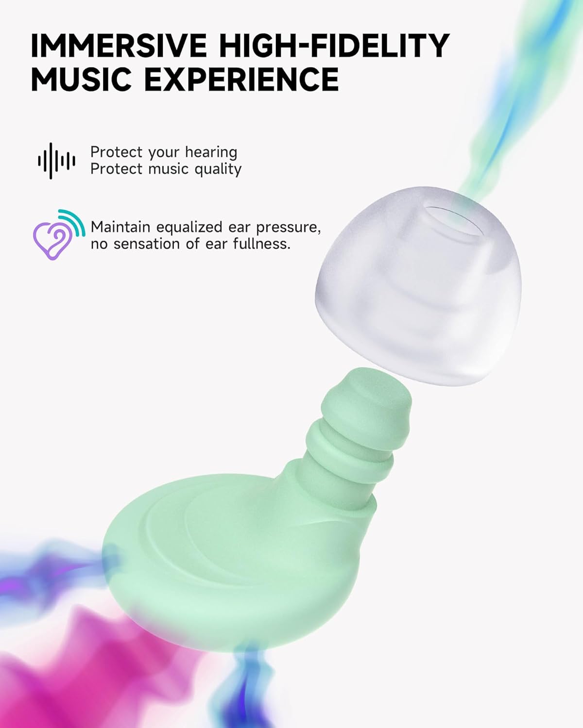 5 Pairs Ear Plugs for Sleeping Noise Reduction,Beinkap Reusable Earplugs Hearing Protection for Focus, Noise Sensitivity,Study,Work,Snoring,Motorcycle,Concert,Airplanes,24dB-33dB（Green）