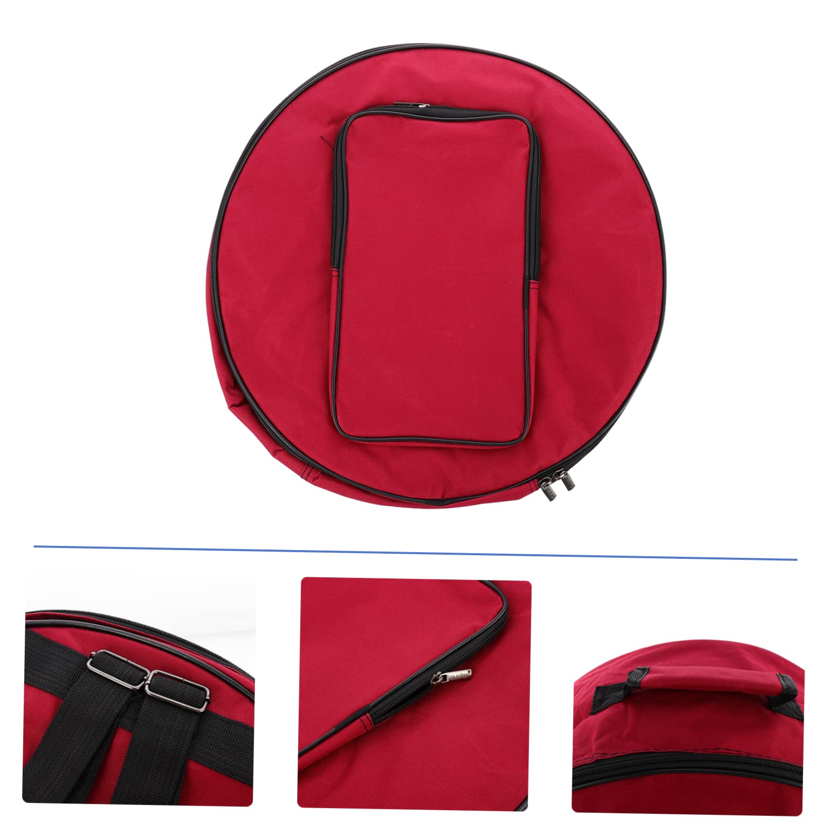 Alasum Borsa per Rullante 13-14 Pollici Imbottita Oxford Rossa Tracolla Portatile per Accessori Percussioni per Esibizioni All'aperto