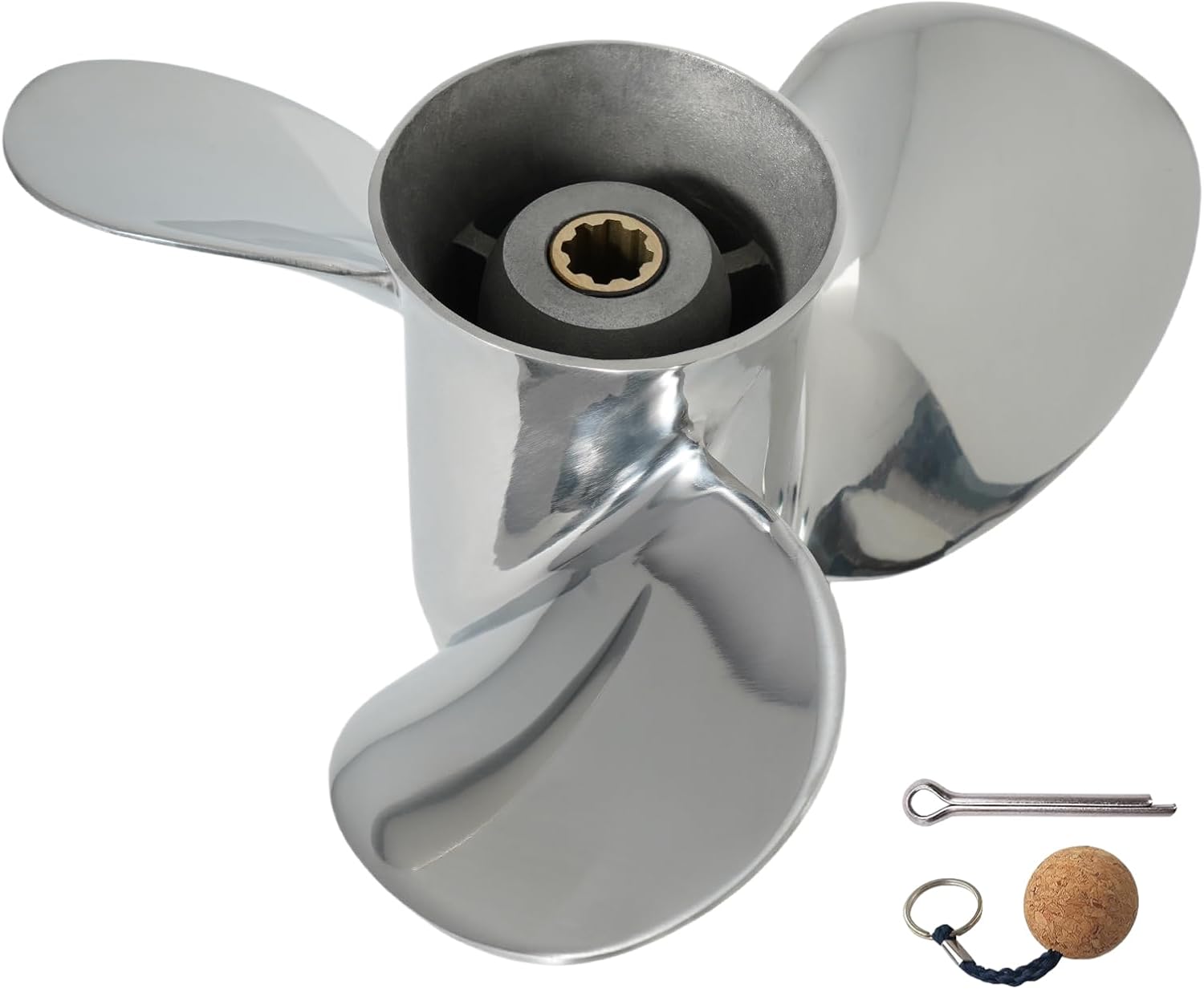 Stainless Steel Outboard Propeller for Honda 8-20HP,9 1/4×8pitch 9 1/4×9p 9 1/4×10p 9 1/4×11p 9 1/4×12p Motor Prop 8 Spline Tooth, RH