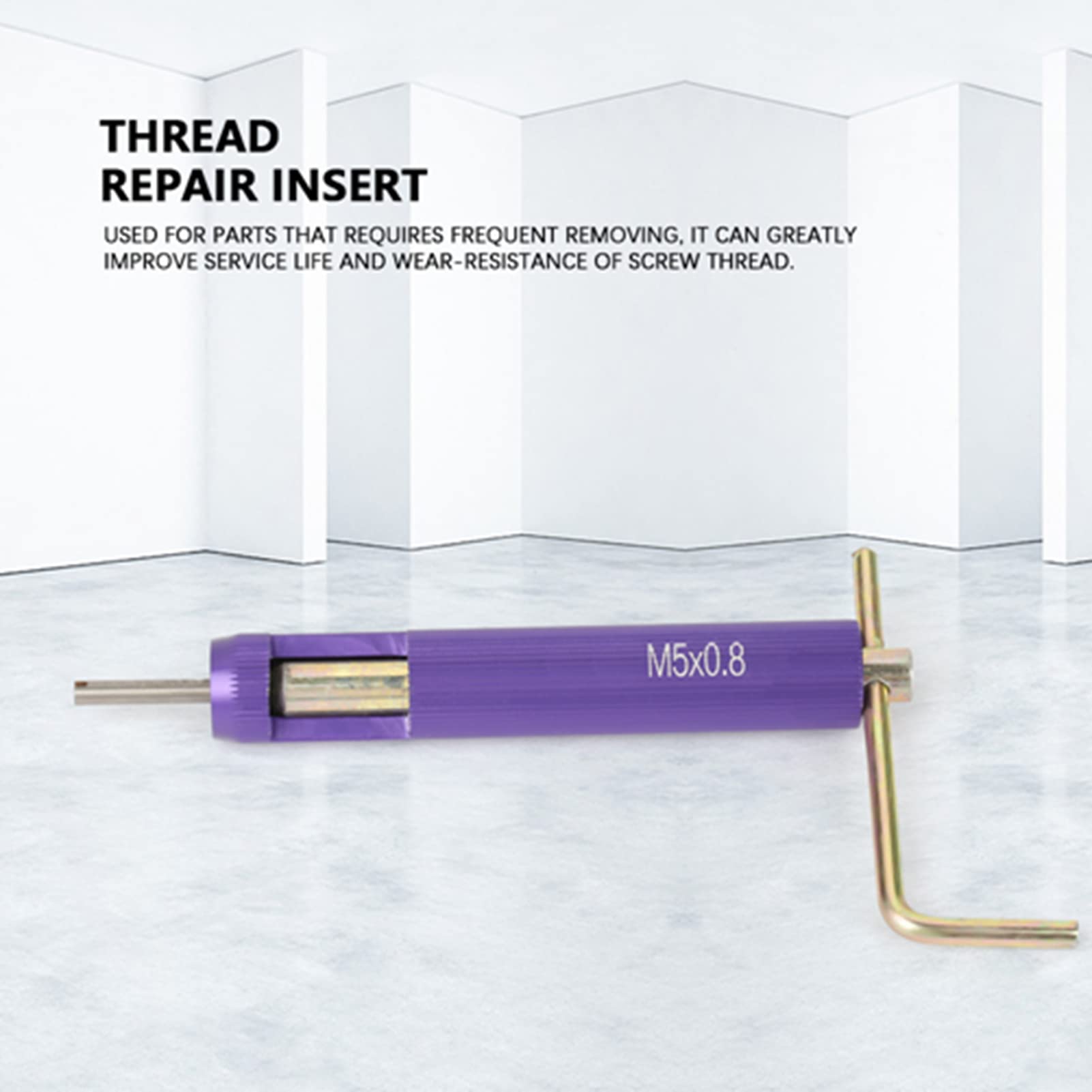 Cocoarm Insertos Roscados de Acero Inoxidable de 50 Piezas Kit de Reparaci¨®n de Rosca de Tornillo de Bobina Helicoidal M5 X 2D con Herramienta de Instalaci¨®n para Resistencia Al