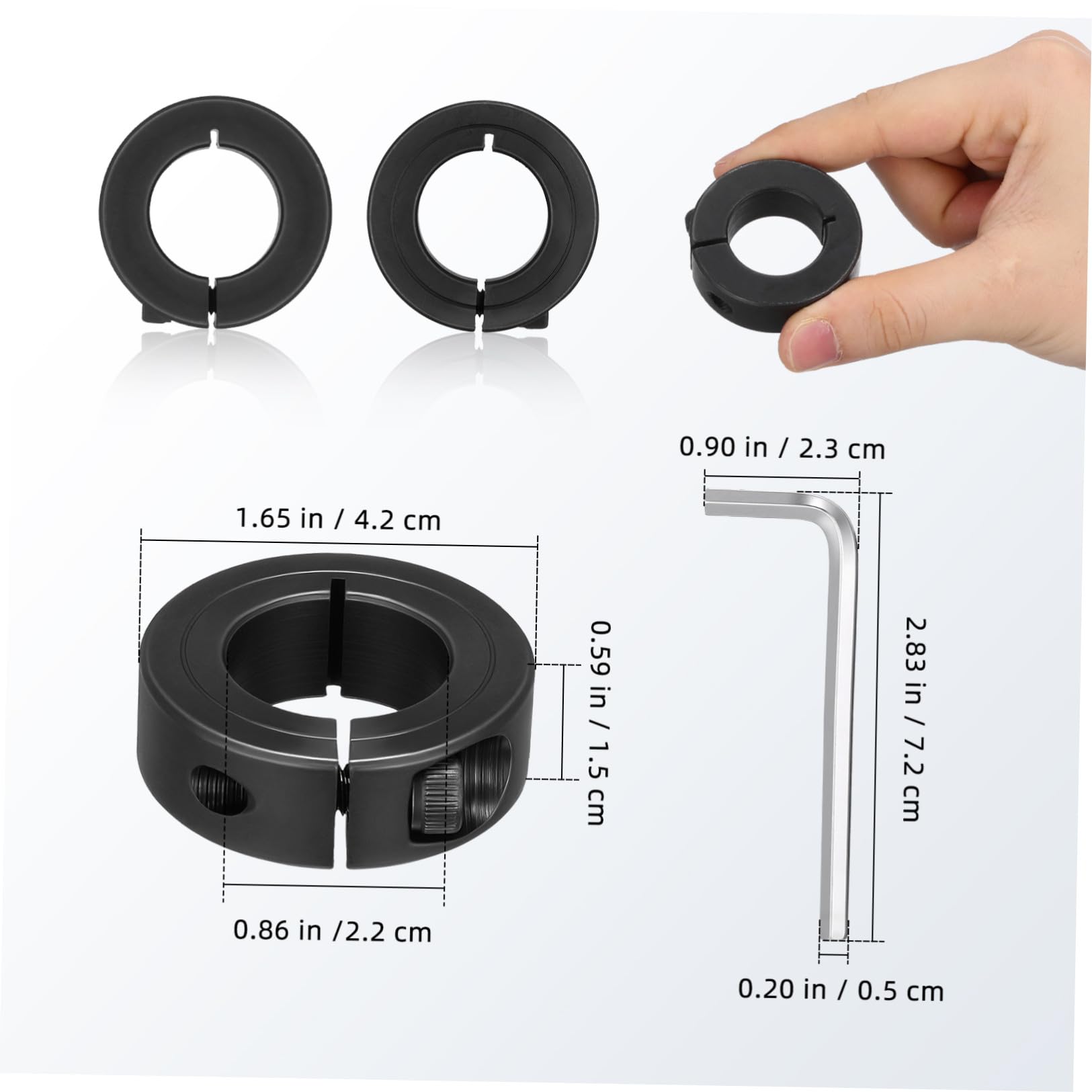 VALICLUD Anillo de Fijación Accesorio Versátil para Cilindro de Silla de Oficina en Acero Inoxidable Negro para Evitar Hundimiento sin Reemplazo de Cilindro de Gas