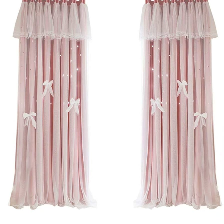 #カーテン 遮光 レース 2枚いり オーダーカーテン 可愛い レール式 姫 カーテン 遮光 レース おしゃれ セット 一体型カーテン 2枚組