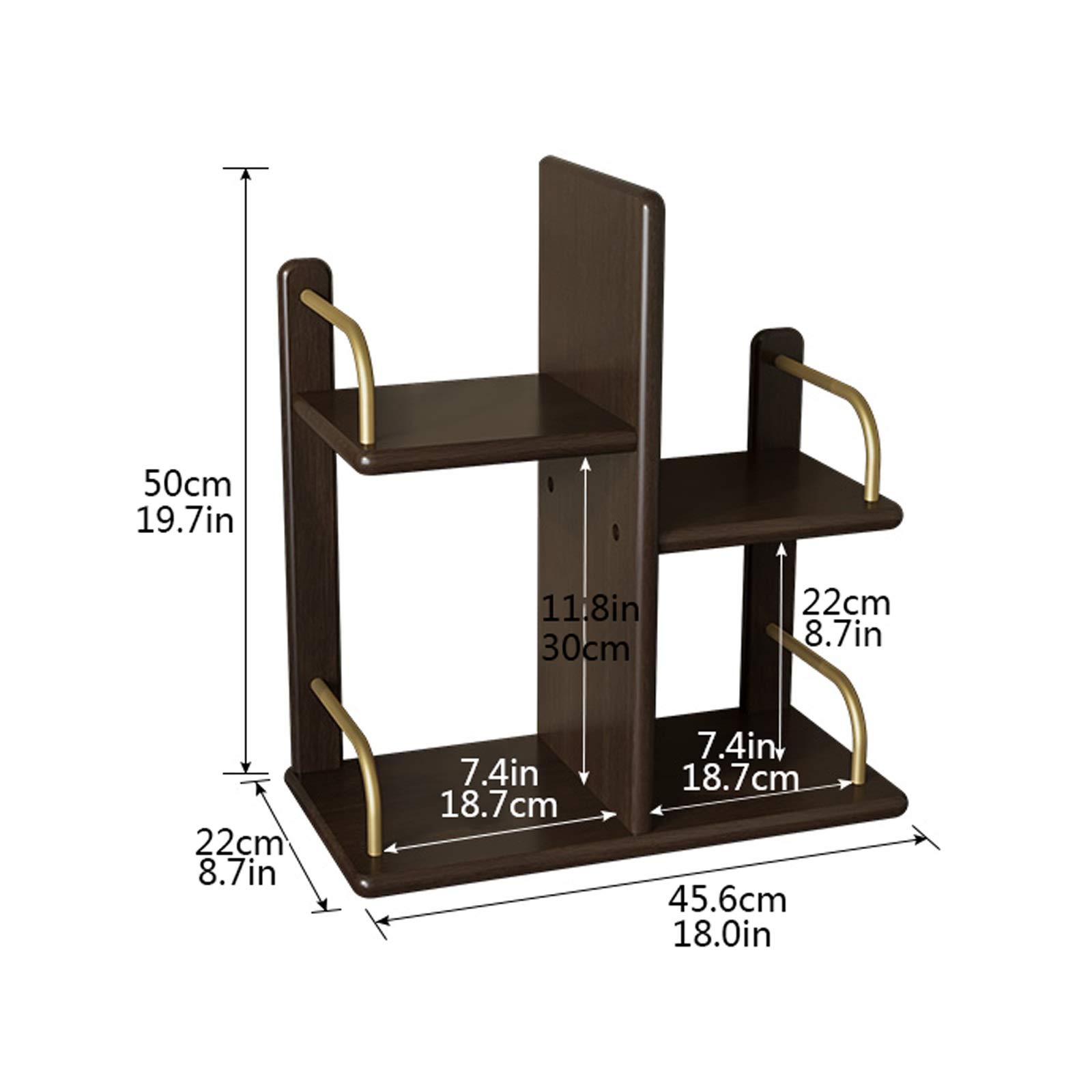 Biuro Bookshelf Półka na biurko z regulowaną półką po lewej i prawej stronie biurko wyświetlacz na biurko do materiałów biurowych, kuchni, łazienki, makijażu domowego