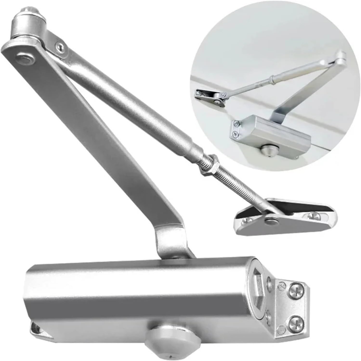 40-60KG Automatic Door Closer with Double Spring Hydraulic Buffer and Adjustable Speed