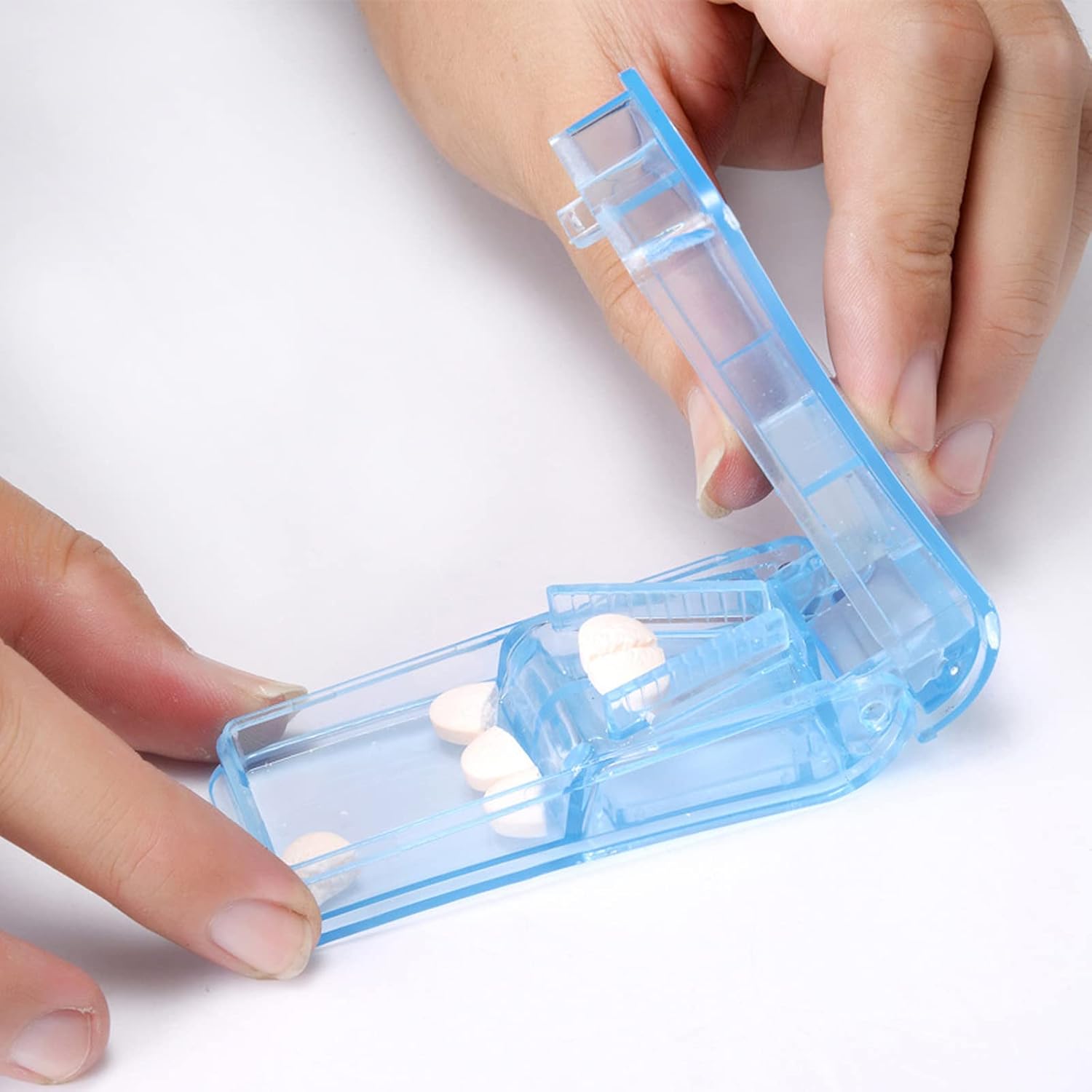 2PCS Pill Cutter and Splitter with Dispenser, Pill Splitter with Stainless Steel Blad , Safety Medicine Slicer, Easy Medication Vitamin Divider Cutting Drugs : Health & Household