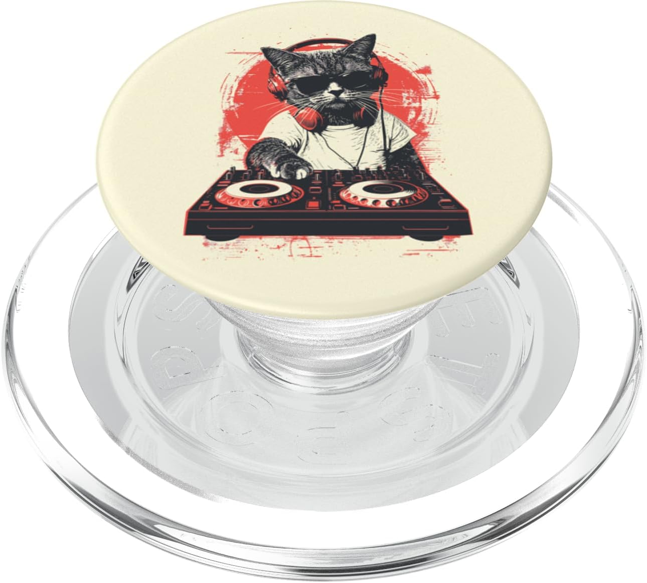 DJ Cat Sound Tech Headphone Music VU Meter Level PopSockets MagSafe PopGrip for iPhone