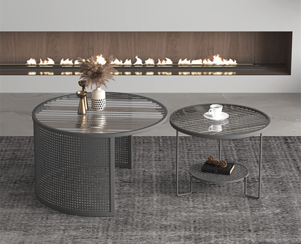 Amazon.co.jp: ラタンコーヒーテーブル ネストテーブル トレイトップ