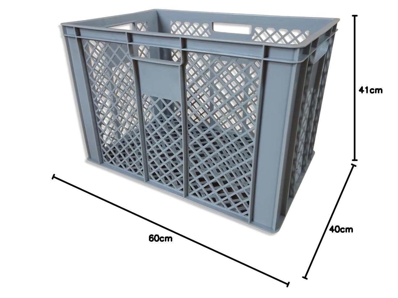 kanister-vertrieb® 4er SET Bäckerkisten 600x400x410mm, Bäckerkiste, Brotkiste, Brotkörbe, Brötchenkiste, Aufbewahrungsbox offen, 60x40x41cm, Stapelbehälter, Eurobehälter, Stapelkisten grau