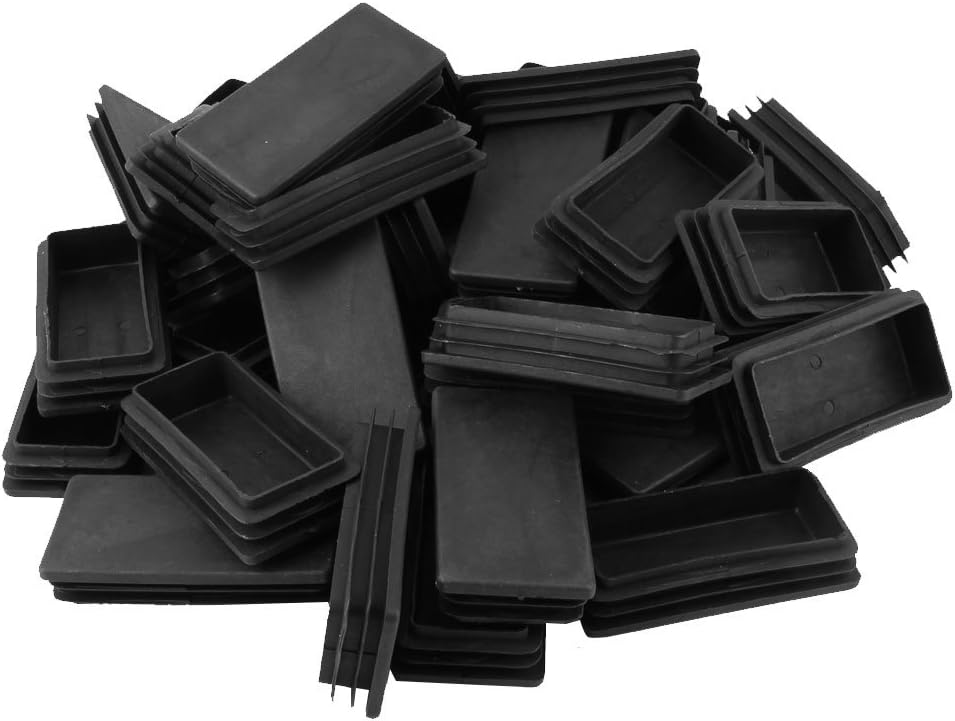 Plastic Table Chair Leg Rectangle Tube Pipe Insert Cap 50mm x 100mm 40pcs Black (id: cd5 c35 7aa d49 50d