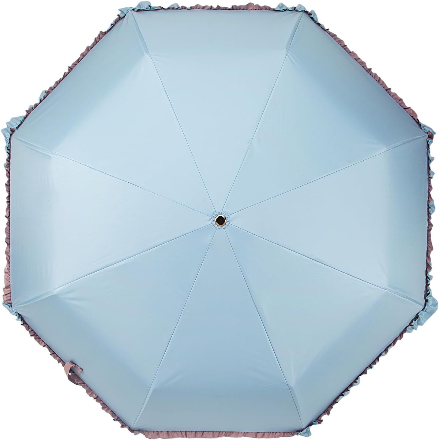LCY Floral Edge Compact Umbrella Folding Anti-UV Parasol with Hook Handle Sunproof Rainproof & Windproof Umbrella