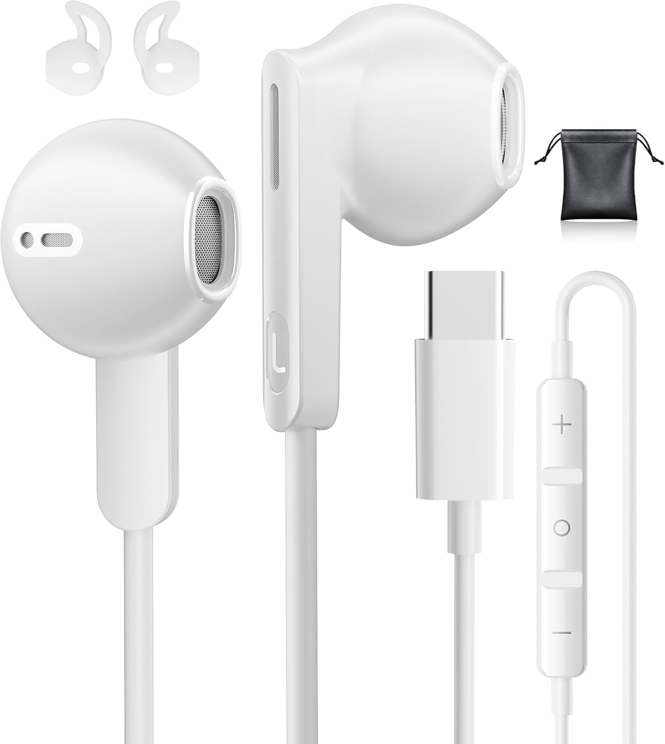USB C Kopfhörer für Samsung Galaxy S26 S25 S24 Ultra A56 A55 iPhone 17 Kopfhörer mit Kabel USB C Headset HiFi Kopfhörer USBC Anschluss für iPhone 16 Samsung S23 S24 S25 FE Google Pixel 10 Pro iPad 10