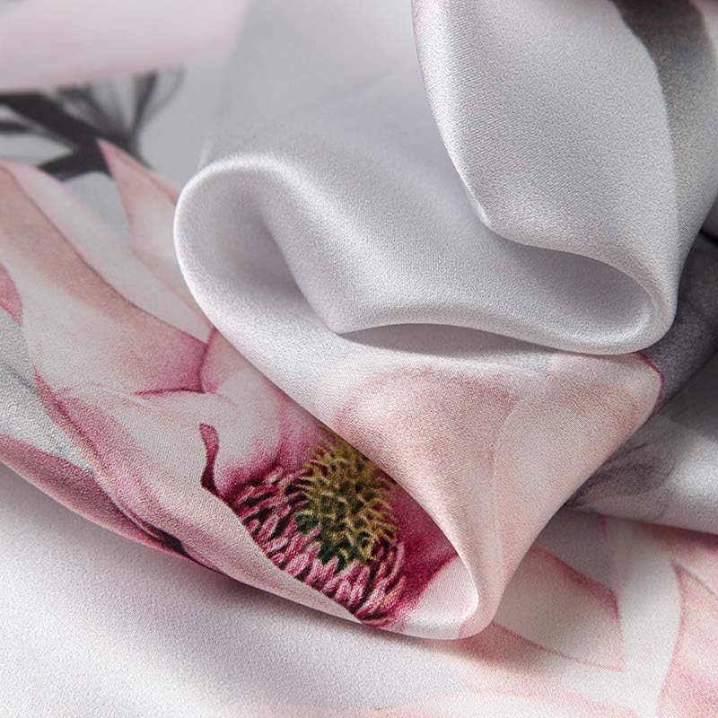 100% Mulberry Silk Scarfs for Women Floral Print Satin Long Scarf for Headscarf Hair Wraps Shawl with Gift Packed - Image 5