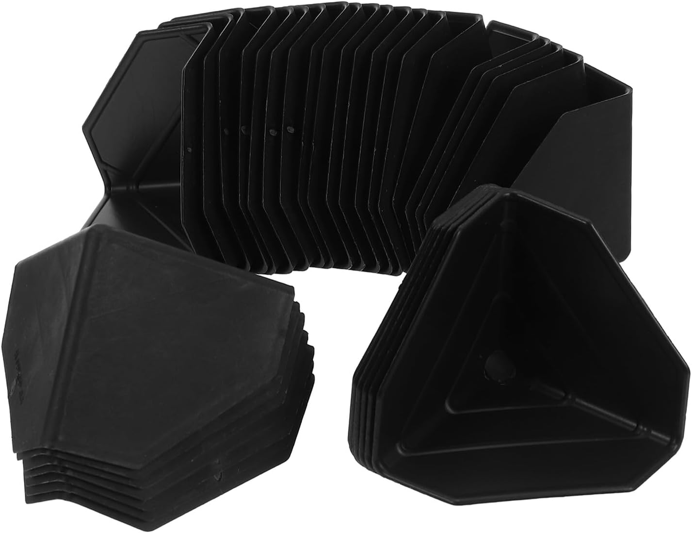 200pcs Black Plastic Box Corner Edge Protectors 6cm Square Shipping Protection Guards 1.5mm Thick L-shaped Packaging Corners for Carton Moving and Express Packaging