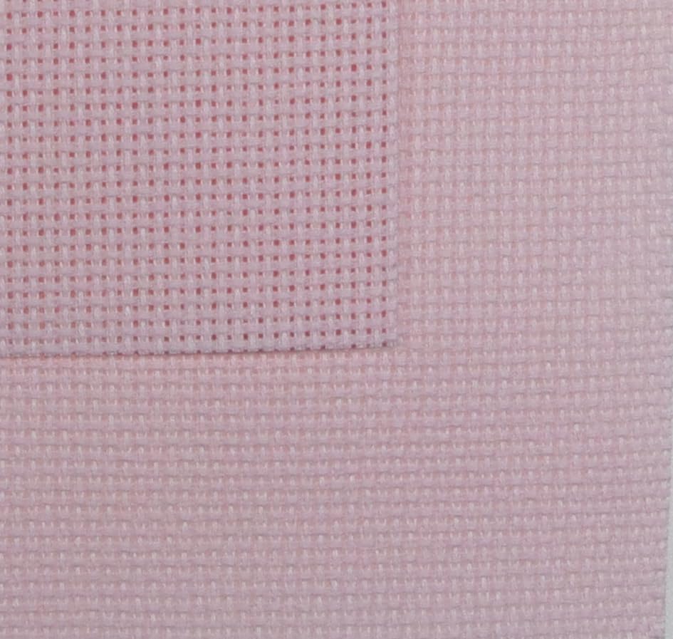 Image of KCS 12 inch x 59 inch (30cmx 149cm) 18CT Counted Cotton Aida Cloth Cross Stitch Fabric (Pink)