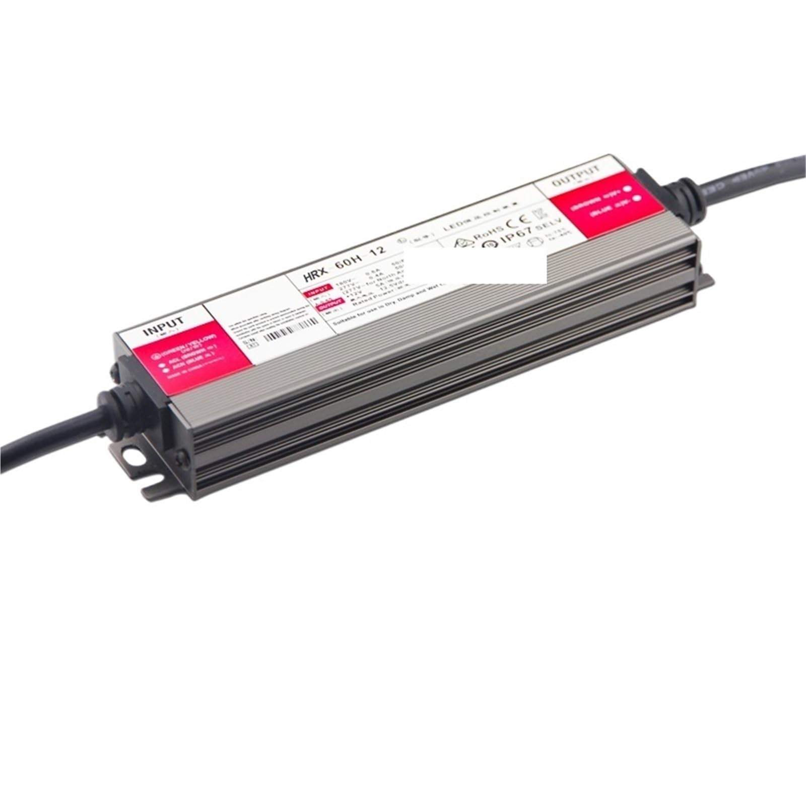 Transformadores de iluminación impermeables, CA a CC, 12 V, 24 V, adaptador de corriente for LED, 36 W, 150 W, 200 W, 600 W, IP67, 12 V.(60Watts,12V)