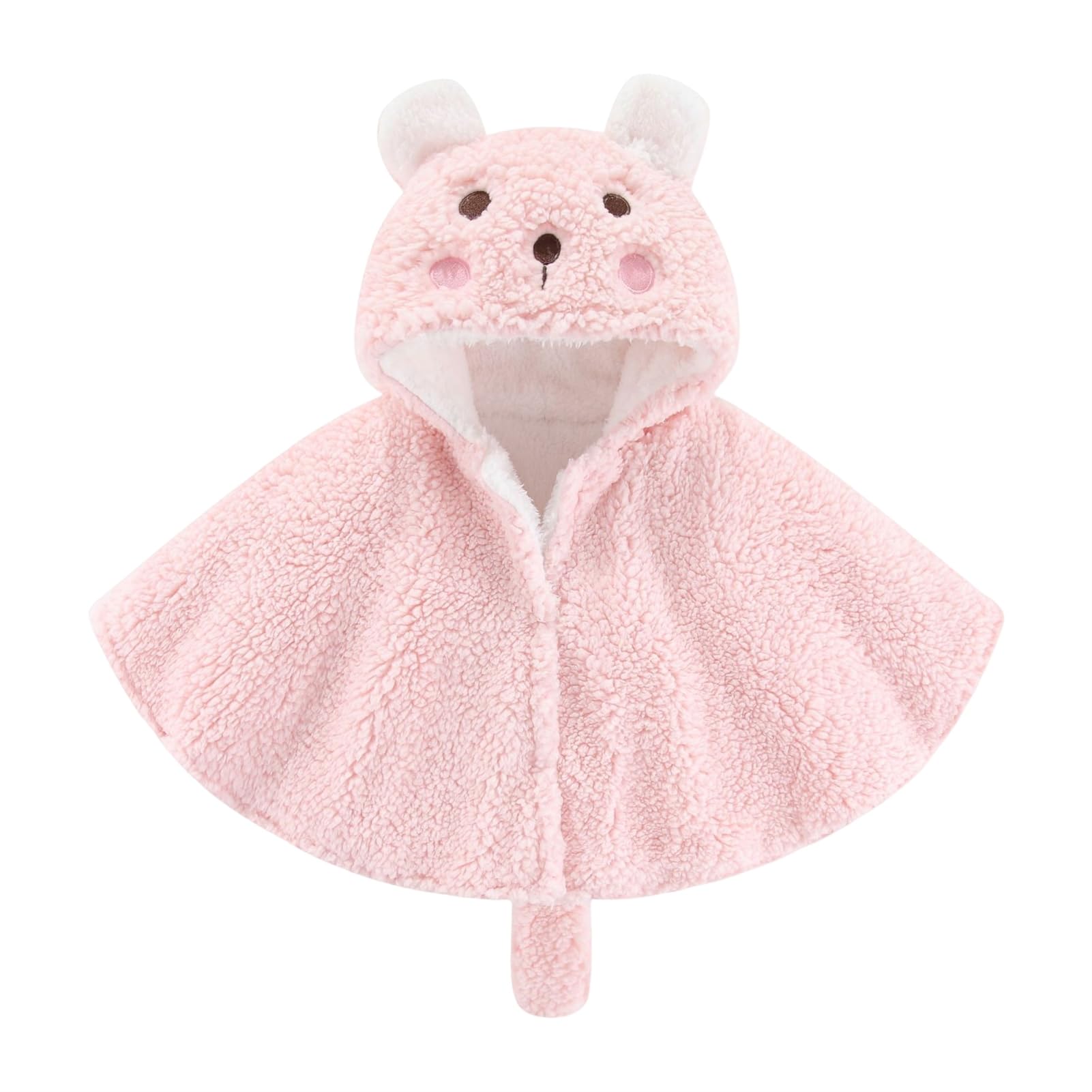 Lifup Capa con Capucha para Niñas, Piel Sintética Chaqueta para Niñas Abrigo con Capucha De Invierno, Poncho de Invierno Cálido para Exteriores