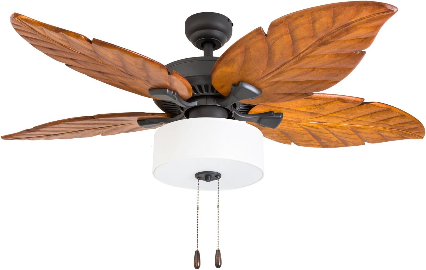 Prominence Home 5067901 Artisan Cove Tropical Ceiling Fan, 52", Dark Cherry Hand