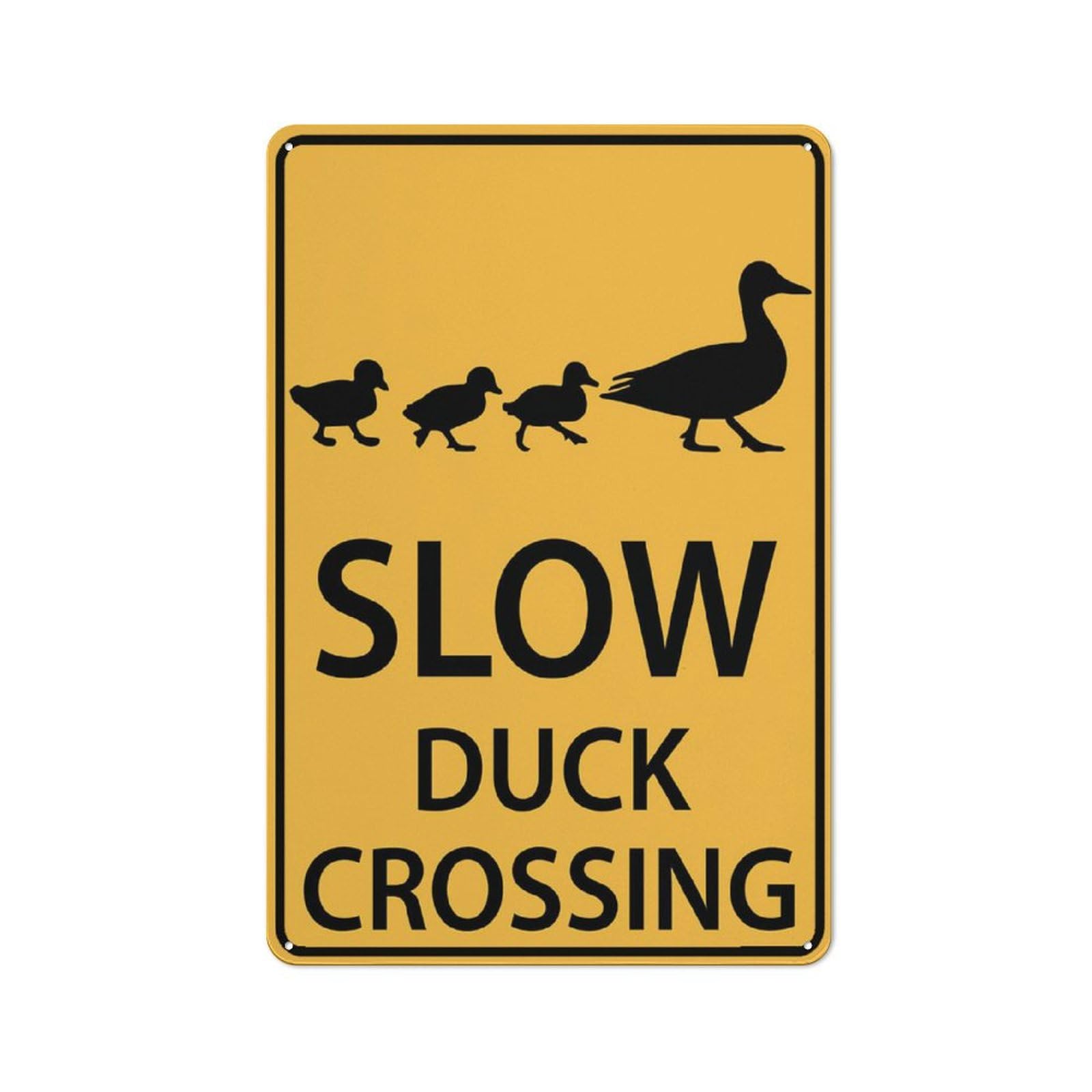Slow Duck Crossing Sign For Business 8""X12"" Rust Free Aluminum Uv Printed,4 Pre-Drilled Holes.Durable/Weatherproof