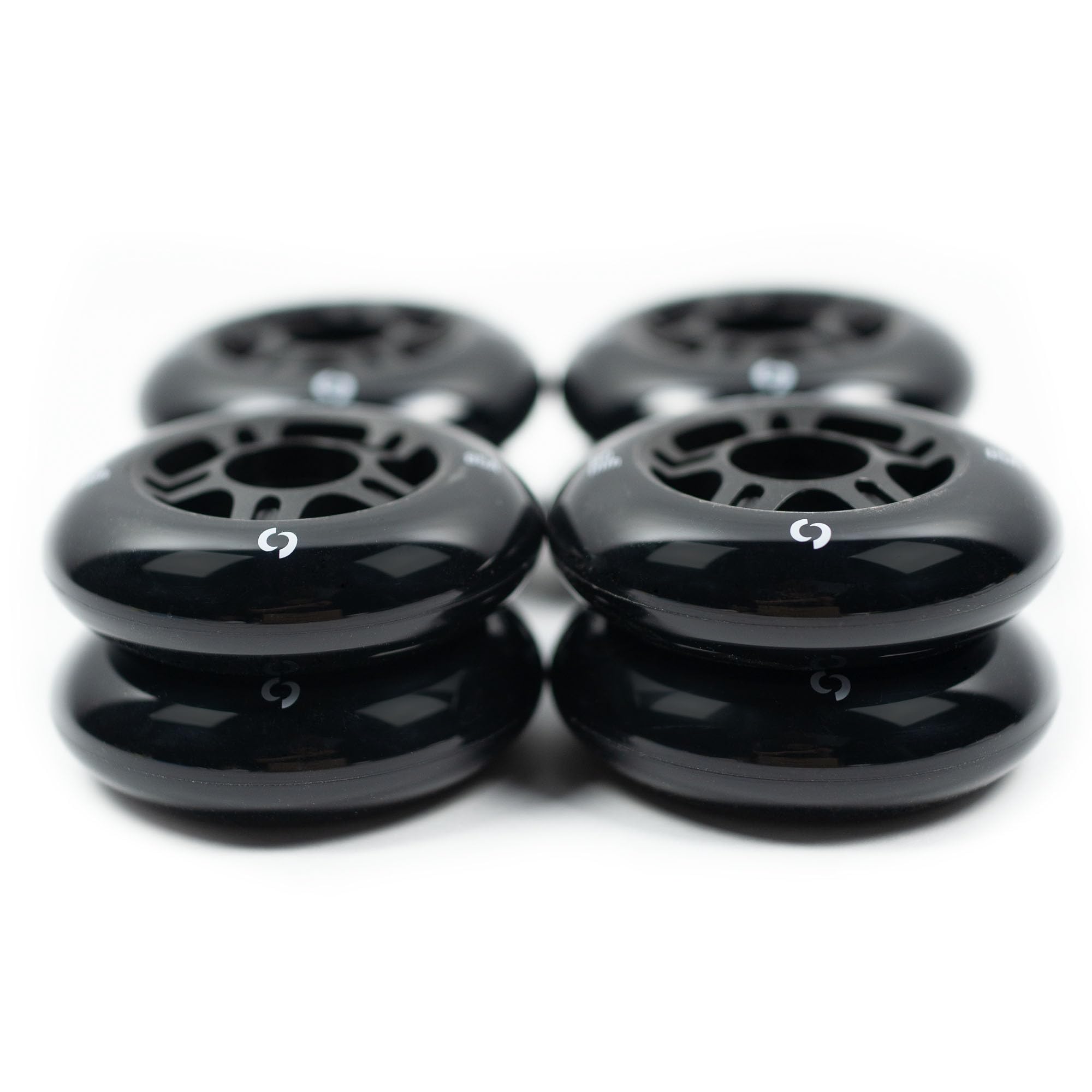 Switch Ruote per roller, 8 pezzi, 80 mm, 85 A/68 mm, 88 A, con cuscinetti ABEC 9, in linea, colore nero