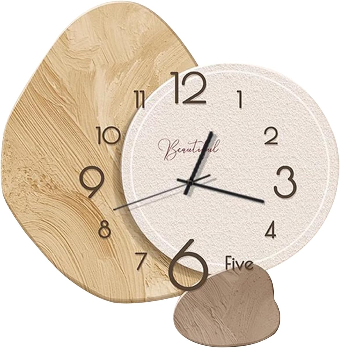 Ergocar Wall Clock, Creative Silent Modern Nordic -Style Crystalline Porcelain Battery Power Decoration School, Living Room, Kitchen, Office