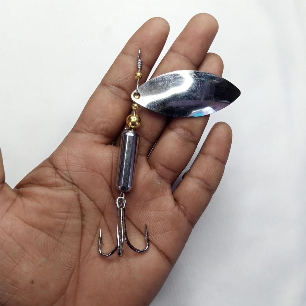 Coral India Silver Bullet Spinner 26g - High-Stability Sinking Lure for Fast Flowing Rivers and Deep Streams 2