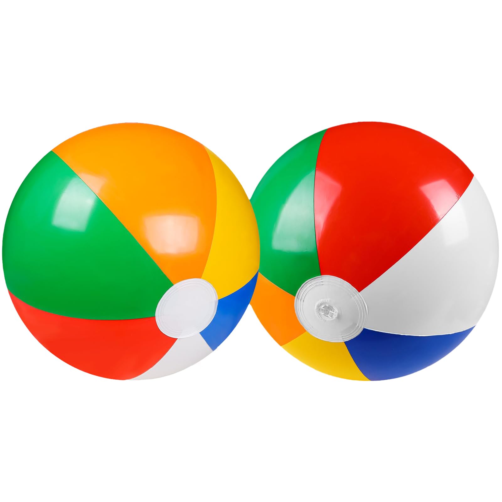 ALUNME 2 Pcs Beach Ball, Summer Inflatable Big Beach Balls Rainbow Swimming Pool Water Games Toys for Kids Summer Party Supplies Decorations, Ideal for Pool Beach Game, Gaming Birthday Party Supplies