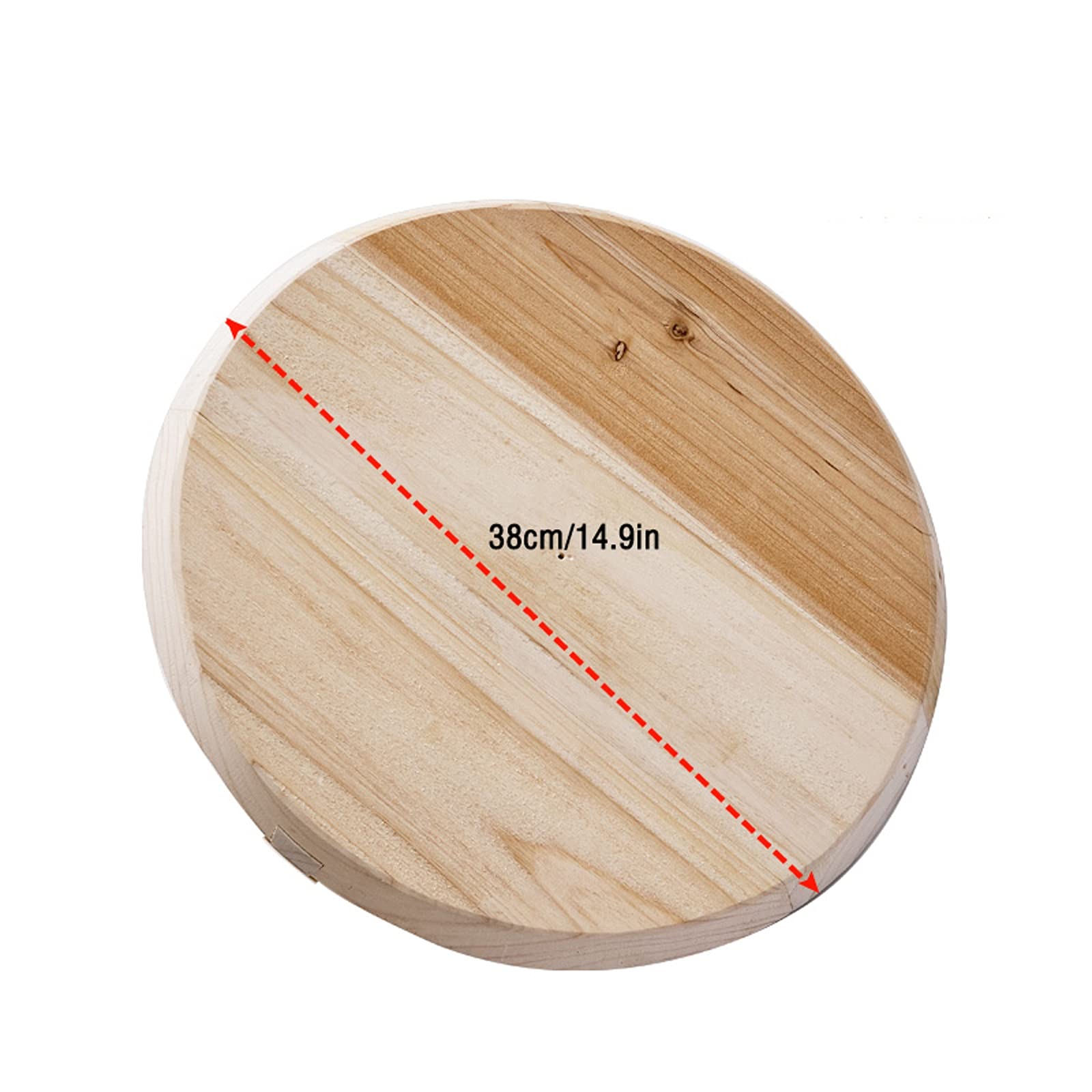Universeller Retro-Wokdeckel aus Holz, verdickt, handgefertigt. Universeller Topfdeckel für Töpfe, Pfannen und Bratpfannen mit griffiger Oberfläche. Passend als Ersatzdeckel für Bratpf,B-38cm