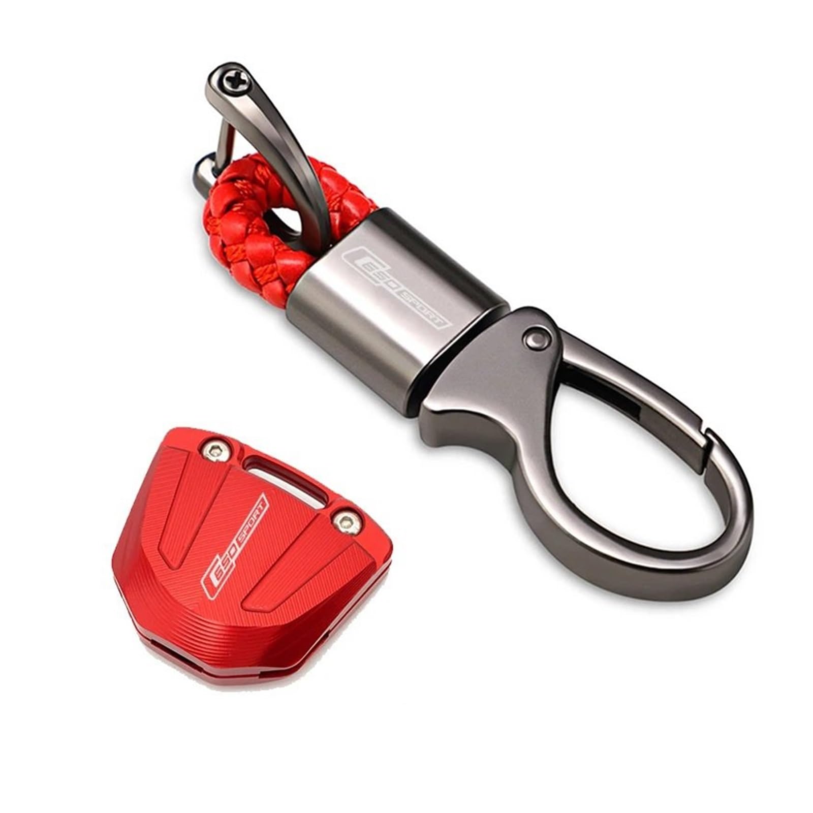 schlüsselanhänger Motorrad,schlüsselanhänger,Duke Für C650sport C650 Sport Universal Ganzjährig CNC-Schlüsselabdeckung Fall Shell Schutz Dekoration Motorradzubehör(1 Set Red (A))