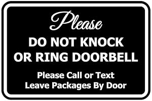 Elegant 'Don't Ring Doorbell Sign' for Privacy and Quiet Enjoyment