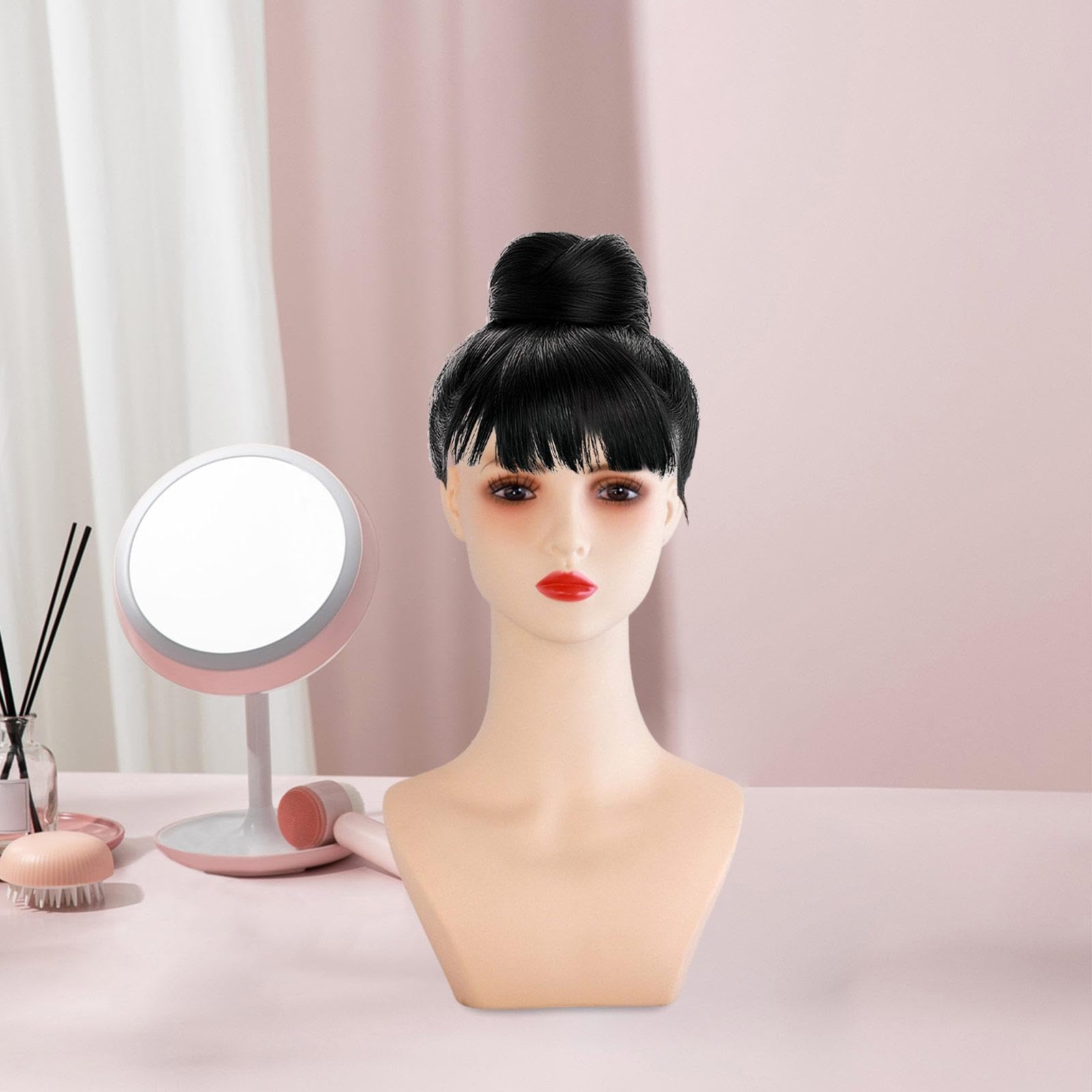 Kokiya Female Mannequin Head with Makeup Lightweight Professional Wig Display Stand Manikin Head for Beauty Accessorie Hat Display