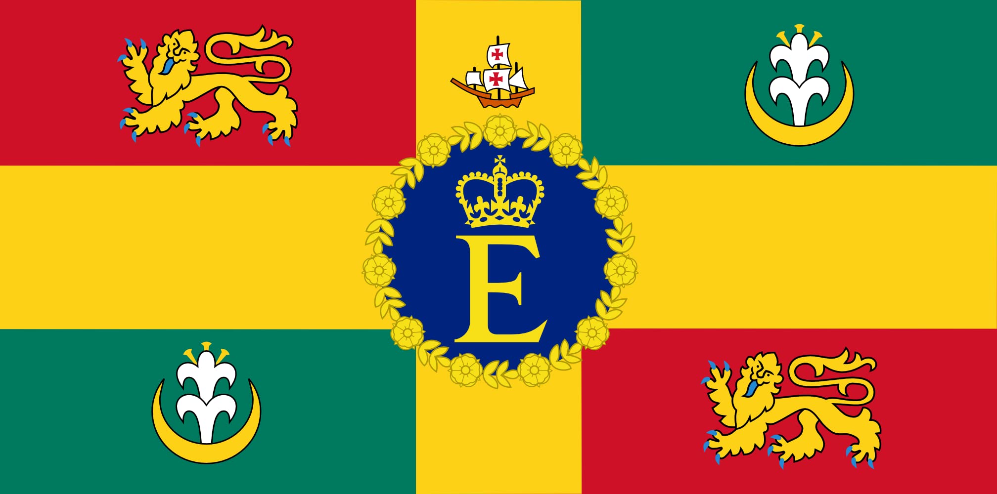 Drapeau Large Royal Standard of Grenada grand format paysage pour mât