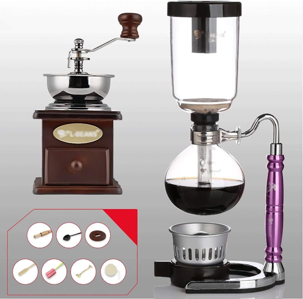 FYHKFSiphon Coffee Maker Set Coffee Syphon Technia tiger zodiac totem Siphon pot coffee pot 3 cups, 110 * 352mm Vacuum Coffee Makers